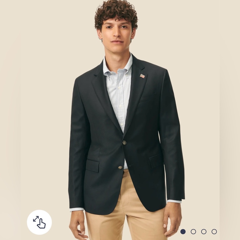 Brooks Brothers Made in USA SAXXON Wool Madison Blazer in Navy Size 46 R $998